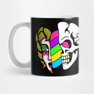 Skull woman rainbow Mug